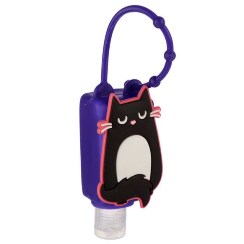 Gel Hand Sanitiser - Feline Fine Black Cat Silicone Cover