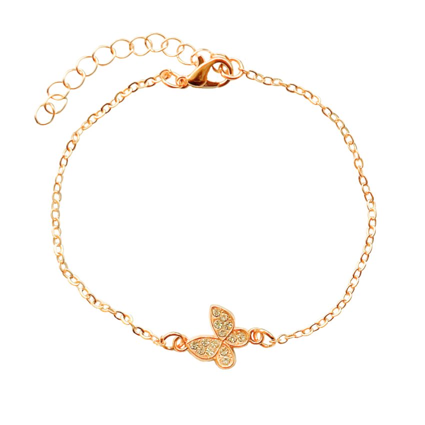 Butterfly bracelet with shining crystals