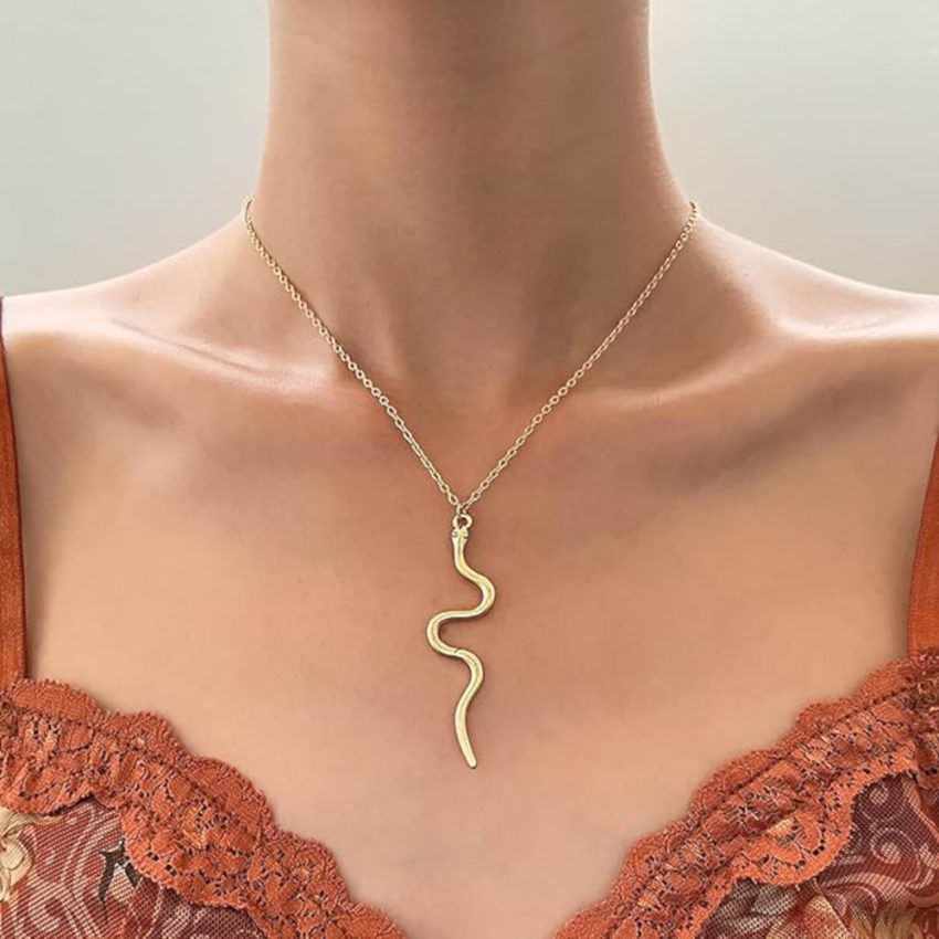 Necklace Golden Minimalist Snake Pendant