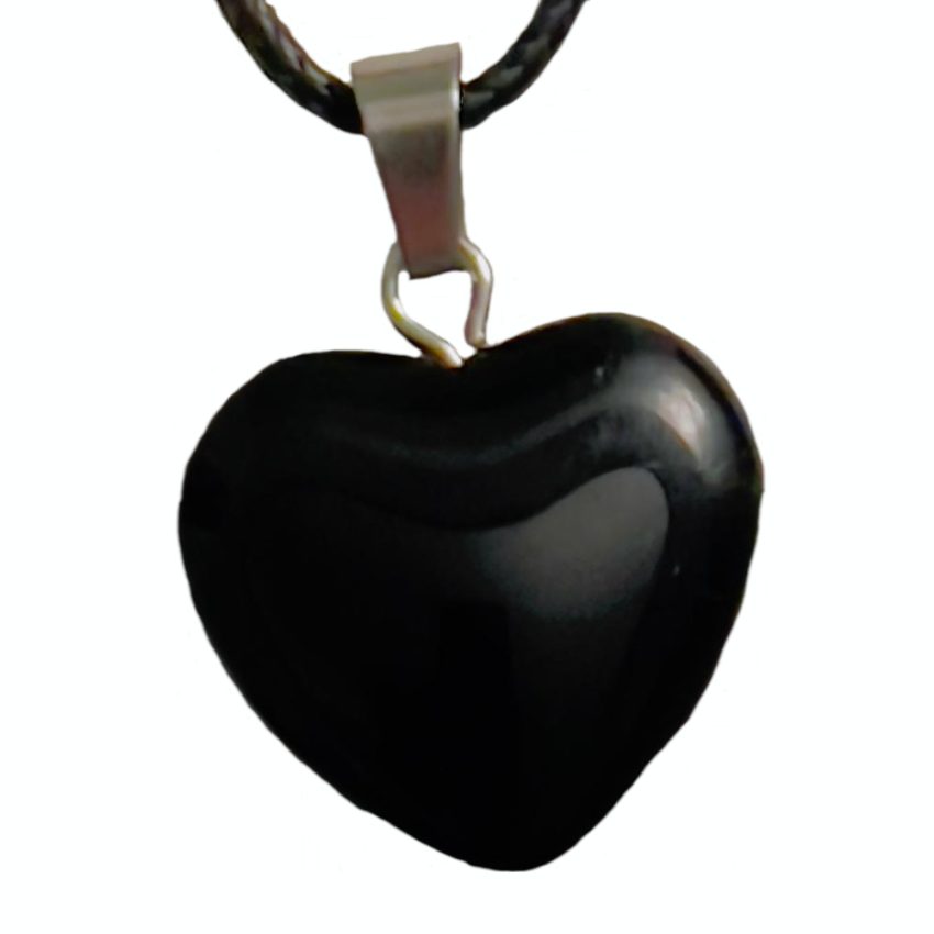 Necklace Black Obsidian Heart Gemstone