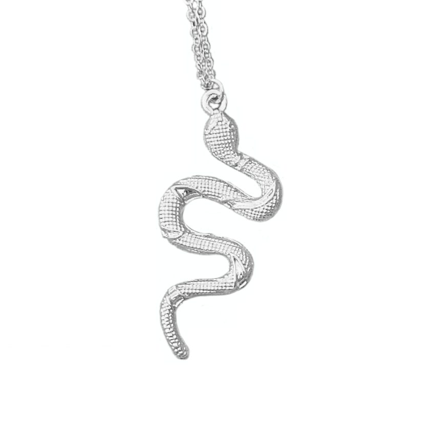 Necklace Gothic Silver Snake Pendant