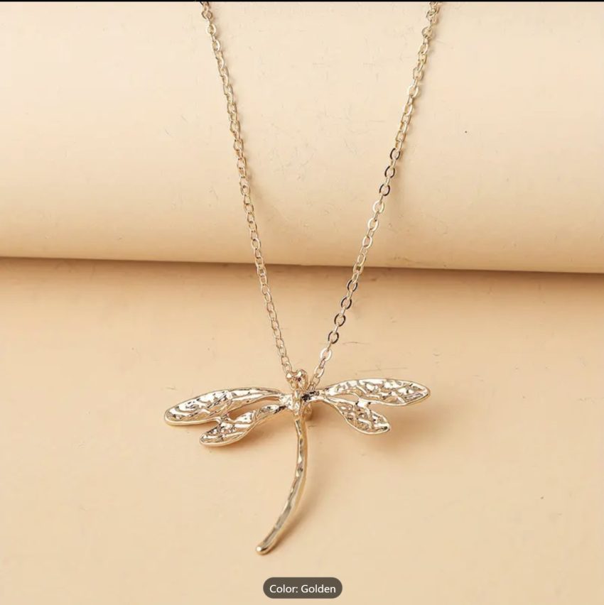 Necklace Golden Dragonfly Pendant