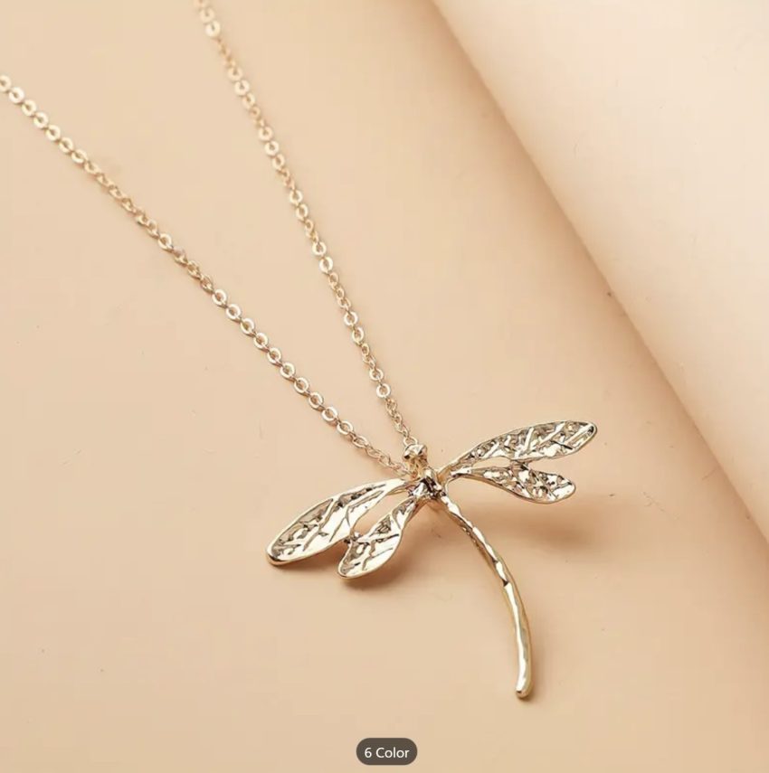 Necklace Golden Dragonfly Pendant