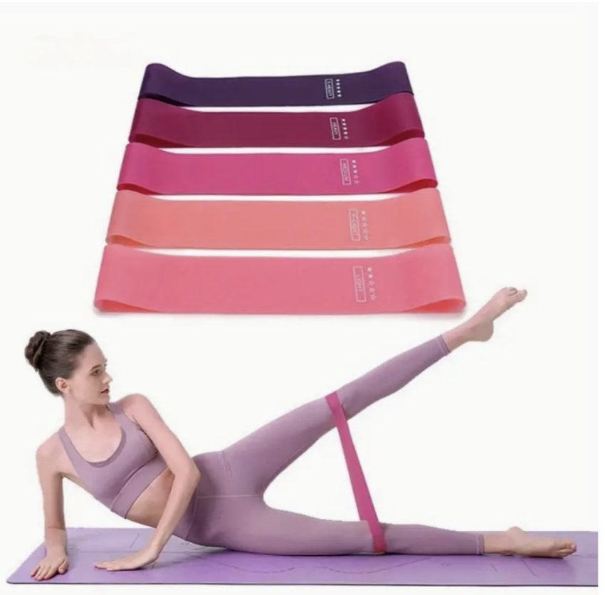 Resistance band - set of 5 pieces pink colours