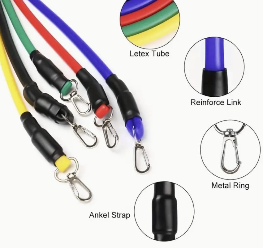 Resistance tube chords - set of 11 pieces