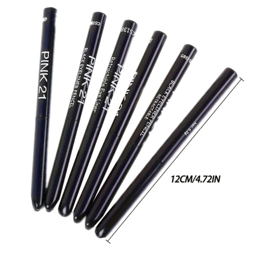 Waterproof & Sweat-Proof Retractable Black Eyeliner Pencils