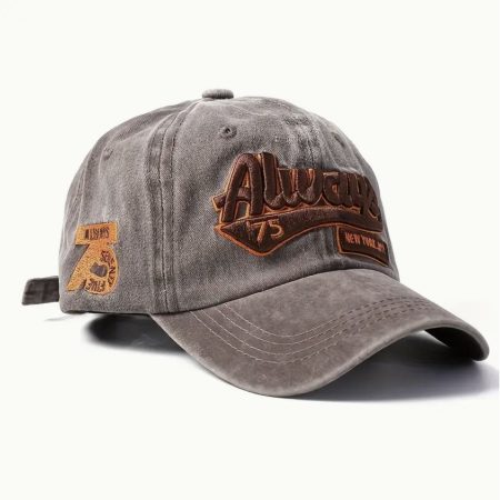 Baseball Caps, 3D Embroidery "Always New York 75" - Brown