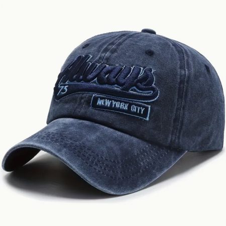 Baseball Caps, 3D Embroidery "Always New York 75" - Blue