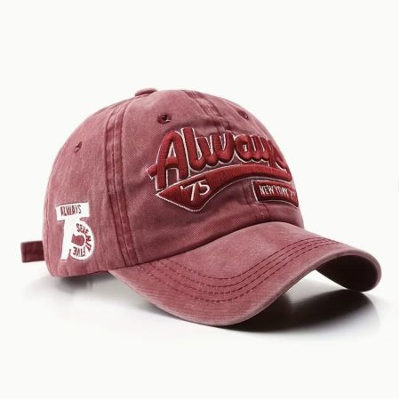 Baseball Caps, 3D Embroidery "Always New York 75" - Red